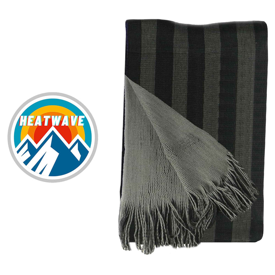 Sock Stack Mens Reversible Stripe Design Scarf Soft Woven Acrylic Winter Accessory