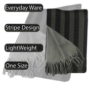 Sock Stack Mens Reversible Stripe Design Scarf Soft Woven Acrylic Winter Accessory
