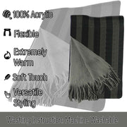 Sock Stack Mens Reversible Stripe Design Scarf Soft Woven Acrylic Winter Accessory