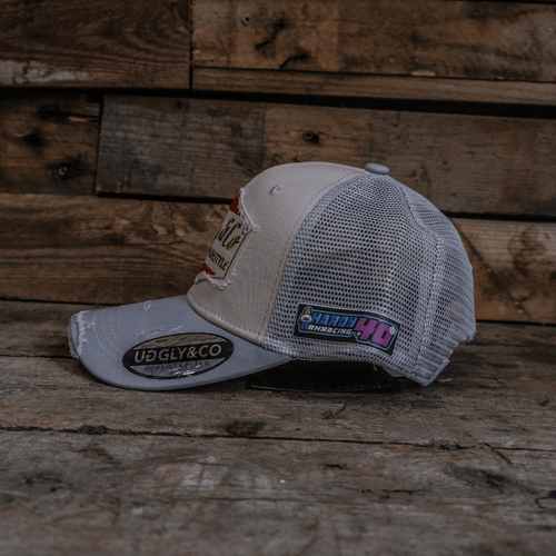 Silver & Grey Diamond Trucker Hat