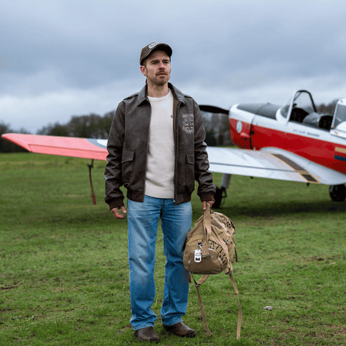 Beige 'Aviation' Duffle Bag