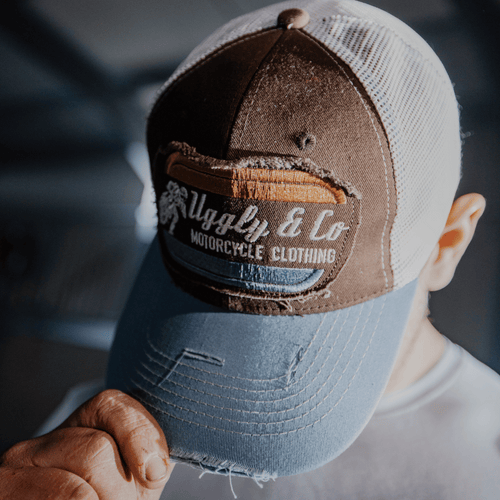Dusty Blue Flat Track Trucker Hat