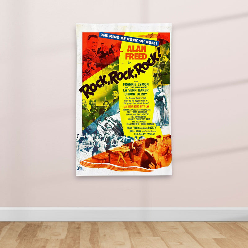 1950's Retro American Rock & Roll Music poster - Textile Poster