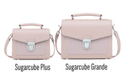 Handmade Leather Sugarcube Handbag - Rose Quartz
