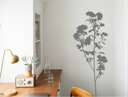 Large Roses Silhouette Wall Sticker Decal
