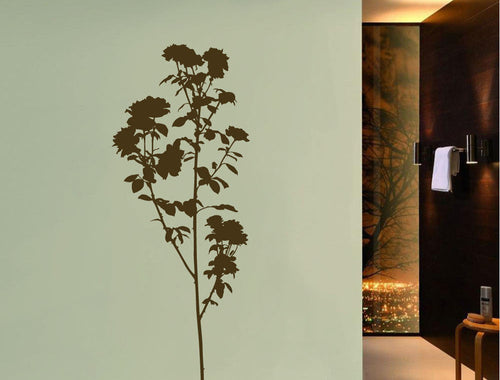 Large Roses Silhouette Wall Sticker Decal