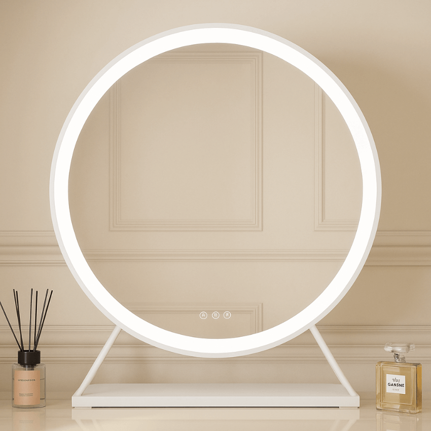Marilyn Round Hollywood Mirror White 60x67cm