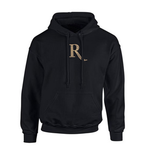Signature Silver Diamante “R” Cotton Hoodie