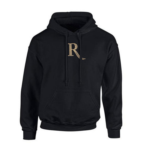 Signature Silver Diamante “R” Cotton Hoodie