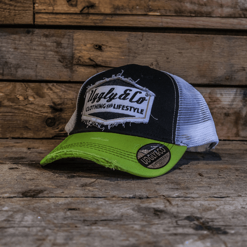 Yellow & White Diamond Trucker Hat
