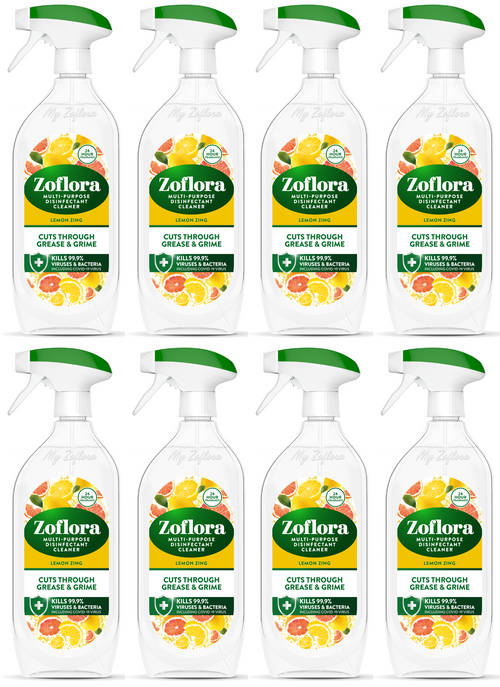8 x Zoflora Multi Purpose Cleaner Lemon Zing - 800ML