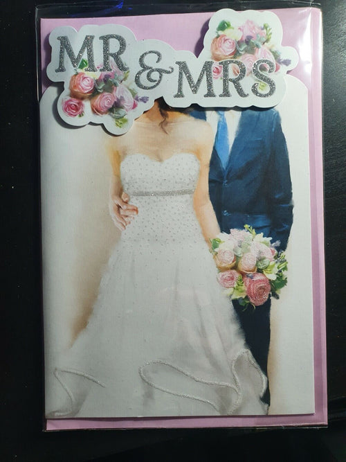 Mr and Mrs congratulations couple wedding card