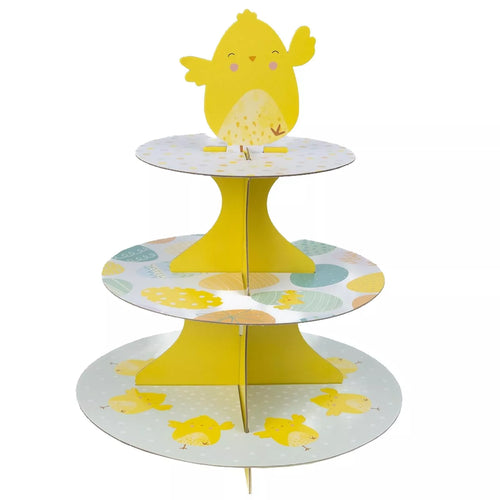Easter 3 Tier Egg  Cupcake Stand with Chick Topper