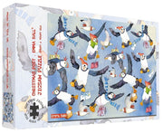 Christmas Puffin Post by Emma Ball 1000 piece jigsaw puzzle