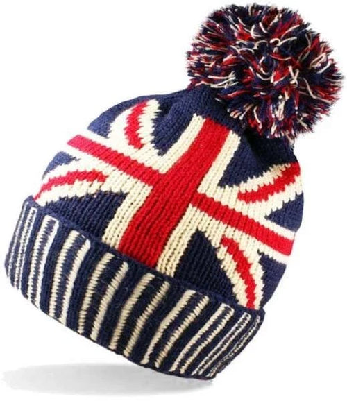 Union Jack Design Bobble Beanie Hat by RockJock. Union Jack Flag   Adults