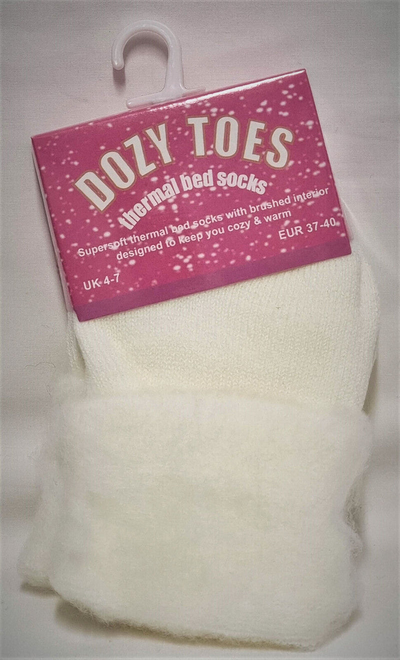 Dozy Toes Ladies Thermal Bed Socks (Cream)