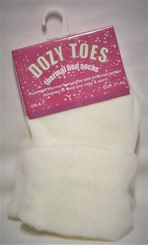 Dozy Toes Ladies Thermal Bed Socks (Cream)