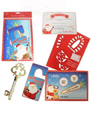 CHRISTMAS EVE PACK (PLACEMAT CERTIFICATE DOOR HANGER KEY SANTAS FOOTPRINT & SNOW)