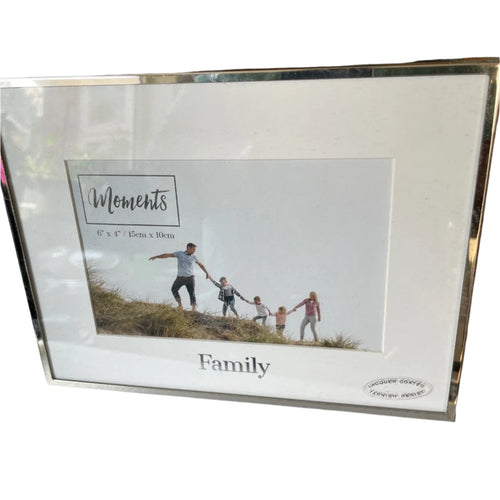 Moments Silverplated With Mount Photo Frame 6 X 4 Family