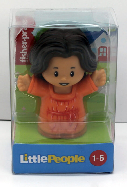 Fisher Price Little People Mom in Orange Dress, Brown Hair