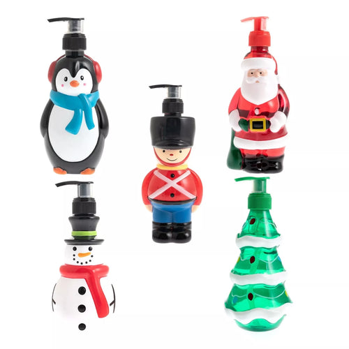 Christmas Novelty Hand Soap With Dispenser Santa Penguin Tree Snowman  one from stock avalibilty
