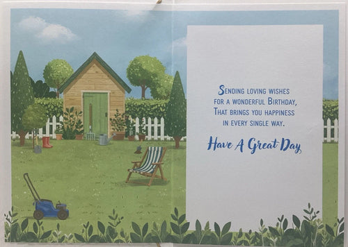 GRANDAD BIRTHDAY CARD GARDEN SHED 7”x5