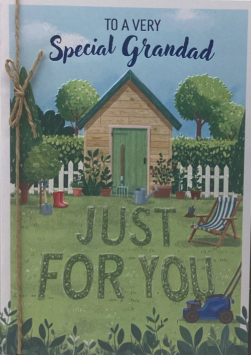 GRANDAD BIRTHDAY CARD GARDEN SHED 7”x5
