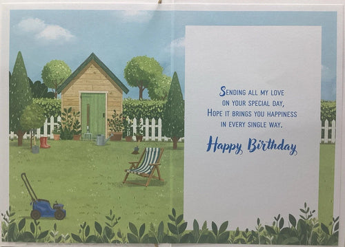 HUSBAND BIRTHDAY CARD GARDEN 7”x5”