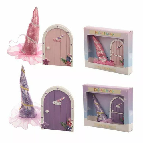 Enchanted Rainbow Unicorn Horn and Magical Unicorn Door Set Assorted  one