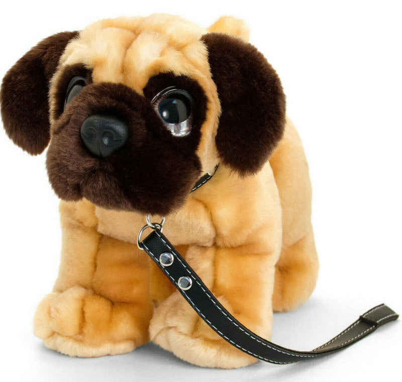 keel toys signature cuddle puppies  pug on   lead 30cm