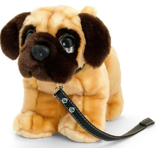 keel toys signature cuddle puppies  pug on   lead 30cm