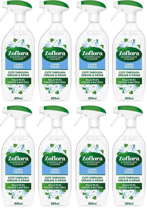 8 x Zoflora Multi Purpose Cleaner Linen Fresh - 800ML
