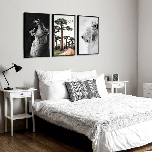 Safari Bedrooms | Set of 3 African Wildlife Wall art Prints