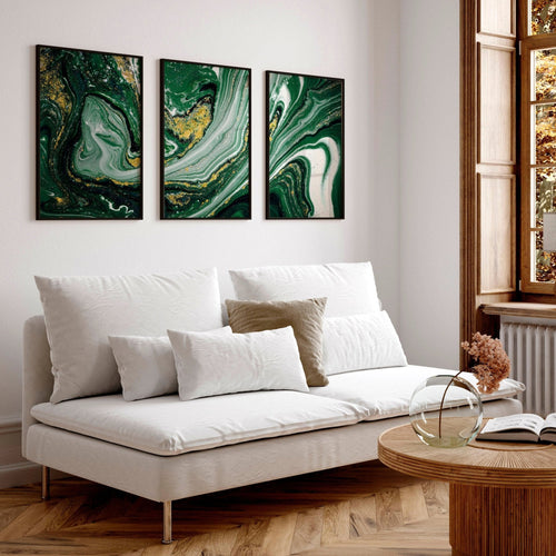 Wall abstract art | set of 3 Marble wall art prints
