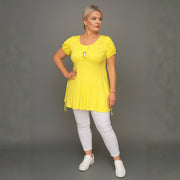 Puff Sleeve Button Front Tunic Top