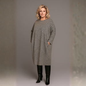 Grey Diamond Thick Pocket Dress