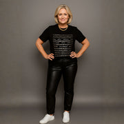 Sequin Self Confidence Longer length tshirt