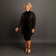 Sequin Foil Covered Longer Length Waterfall Jacket