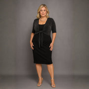 Sparkly 1/2 Sleeve Tie Front Bolero / Shrug