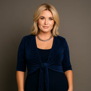 Sparkly 1/2 Sleeve Tie Front Bolero / Shrug