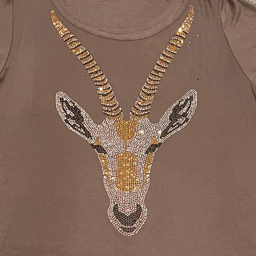 Dipped Hem Diamanté Gazelle Top
