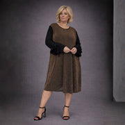 Sparkly Swing Dress with Chiffon Frilled Sleeves