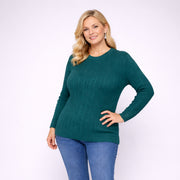Cable Knit Long Sleeve Round Neck Jumper