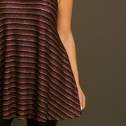 Sparkly Striped Strappy Long Length Swing Top
