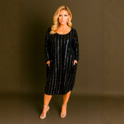 Sparkly Sequin Loose Fitted Dipped Hem Dress