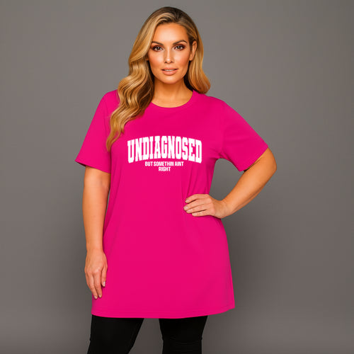 Undiagnosed Plain Short Sleeve Long Length Cotton T-Shirt