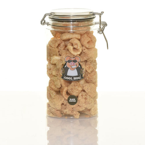Salt & Cracked Black Pepper Flavour Pork Scratching Jar