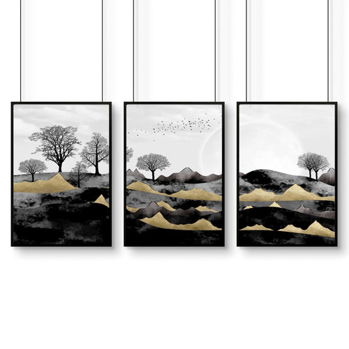 Scandinavian home decor for office | set of 3 wall art prints