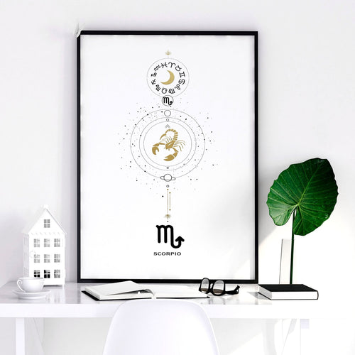 Scorpio Zodiac inspired wall art print