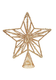 Celestial Glow: Gold Wire Star Tree Topper